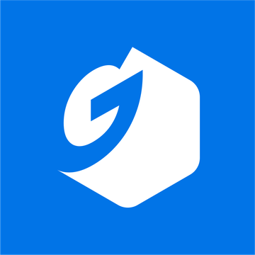 Icon on blue
